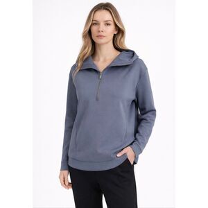 ADAY Homestretch Pullover XL Blue Gray Half Zip Stretch Performance Top